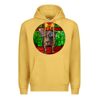Antique Gold christmas pig Premium Hoodie - LillyAllenDesigns