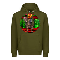 Army Green christmas pig Premium Hoodie - LillyAllenDesigns