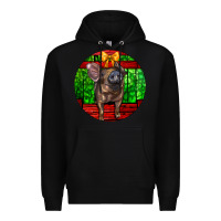 Black christmas pig Premium Hoodie - LillyAllenDesigns