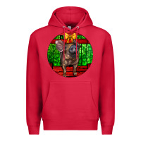 Cardinal christmas pig Premium Hoodie - LillyAllenDesigns