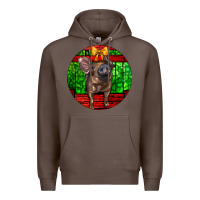 Coffee christmas pig Premium Hoodie - LillyAllenDesigns
