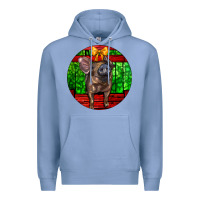 Colony Blue christmas pig Premium Hoodie - LillyAllenDesigns