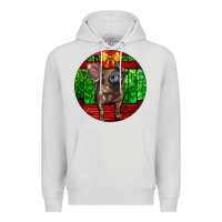 Dove Grey christmas pig Premium Hoodie - LillyAllenDesigns