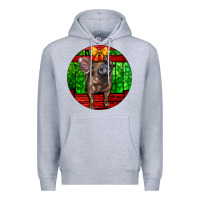 Heather Grey christmas pig Premium Hoodie - LillyAllenDesigns