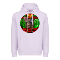 Lilac christmas pig Premium Hoodie - LillyAllenDesigns