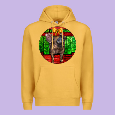 Christmas Pig Premium Hoodie Designed By Lillyallendesigns