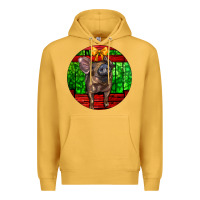 Mustard christmas pig Premium Hoodie - LillyAllenDesigns