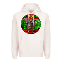 Pale Pink christmas pig Premium Hoodie - LillyAllenDesigns
