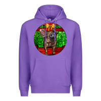 Purple christmas pig Premium Hoodie - LillyAllenDesigns
