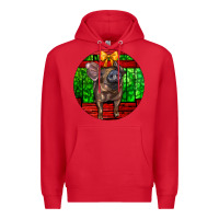 Red christmas pig Premium Hoodie - LillyAllenDesigns
