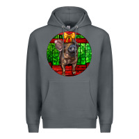 Rock christmas pig Premium Hoodie - LillyAllenDesigns