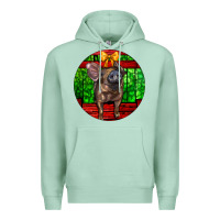 Seafoam christmas pig Premium Hoodie - LillyAllenDesigns