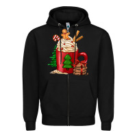 Black Christmas coffee Zipper Hoodie - Jasminsmagicworld