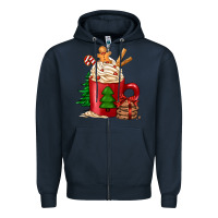 Navy Christmas coffee Zipper Hoodie - Jasminsmagicworld