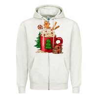 Oatmeal Heather Christmas coffee Zipper Hoodie - Jasminsmagicworld