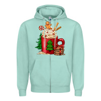 Seafoam Christmas coffee Zipper Hoodie - Jasminsmagicworld