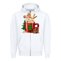 White Christmas coffee Zipper Hoodie - Jasminsmagicworld