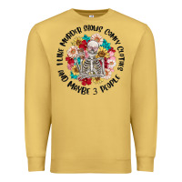 Antique Gold i like murder shows comfy clothes and like 3 peopl Premium Sweatshirt - MaliasSmallBusiness