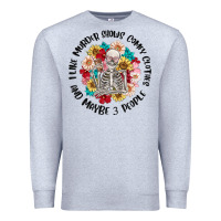 Heather Grey i like murder shows comfy clothes and like 3 peopl Premium Sweatshirt - MaliasSmallBusiness