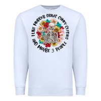 White i like murder shows comfy clothes and like 3 peopl Premium Sweatshirt - MaliasSmallBusiness