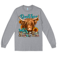 Heather Grey don't be a salty heifer long haired cow Long Sleeve Tee - Jasminsmagicworld