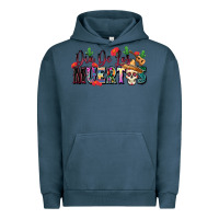 Pigment Midnight Navy Dia De Los Muertos Urban Hoodie - texasbilliewilder