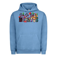 Pigment Pebble Blue Dia De Los Muertos Urban Hoodie - texasbilliewilder