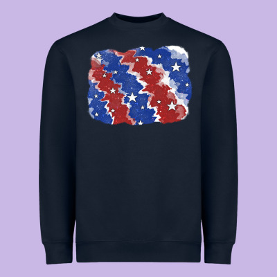 Patriotic Tie Dye Background Heavyweight Sweatshirt Designed By Cowgirlartshop