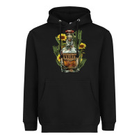 Black western whiskey bottle Heavyweight Hoodie - NancyCooperArtShop