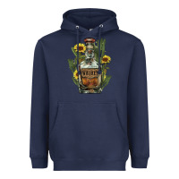 Navy western whiskey bottle Heavyweight Hoodie - NancyCooperArtShop