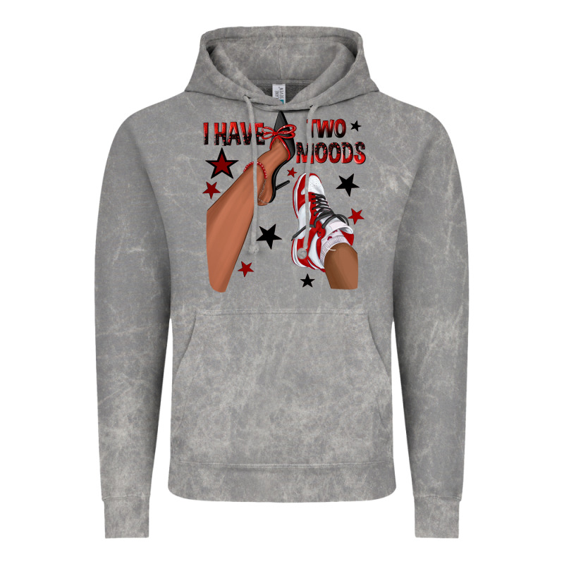I Have Two Moods Black And Red Sneakers Afro Girl Vintage Hoodie by texasbilliewilder | Teevron