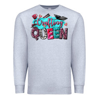 Heather Grey crafting queen Premium Sweatshirt - NancyCooperArtShop