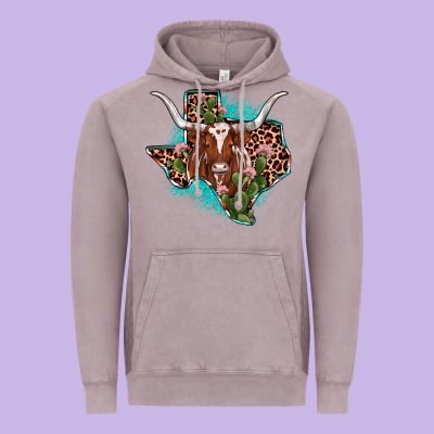 Texas Longhorn Texas Map Vintage Hoodie Designed By Jahusdesignshop