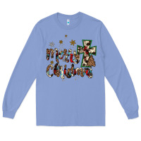 Colony Blue merry christmas wood slice ornament Long Sleeve Tee - JahusDesignShop