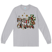 Merry Christmas Wood Slice Ornament Long Sleeve Tee | Teevron