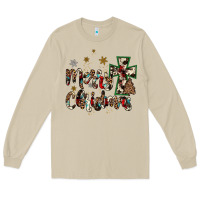 Mushroom merry christmas wood slice ornament Long Sleeve Tee - JahusDesignShop