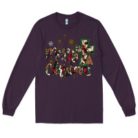 Plum merry christmas wood slice ornament Long Sleeve Tee - JahusDesignShop