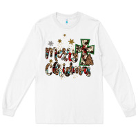 White merry christmas wood slice ornament Long Sleeve Tee - JahusDesignShop