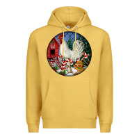 Antique Gold leghorn rooster christmas ornament Premium Hoodie - LillyAllenDesigns