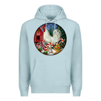 Blue Mist leghorn rooster christmas ornament Premium Hoodie - LillyAllenDesigns