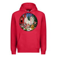 Cardinal leghorn rooster christmas ornament Premium Hoodie - LillyAllenDesigns