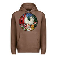 Chestnut leghorn rooster christmas ornament Premium Hoodie - LillyAllenDesigns