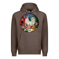 Coffee leghorn rooster christmas ornament Premium Hoodie - LillyAllenDesigns