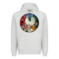 Leghorn Rooster Christmas Ornament Premium Hoodie | Teevron