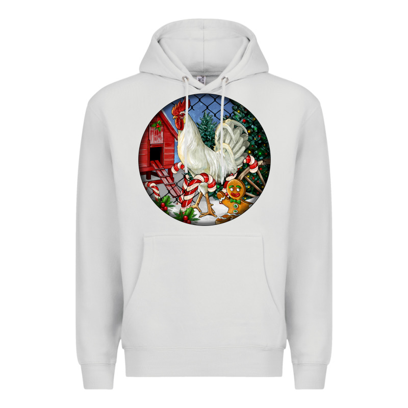Leghorn Rooster Christmas Ornament Premium Hoodie by LillyAllenDesigns | Teevron