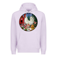 Lilac leghorn rooster christmas ornament Premium Hoodie - LillyAllenDesigns