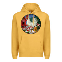 Mustard leghorn rooster christmas ornament Premium Hoodie - LillyAllenDesigns