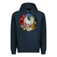 Navy leghorn rooster christmas ornament Premium Hoodie - LillyAllenDesigns