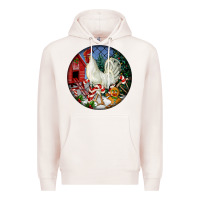 Pale Pink leghorn rooster christmas ornament Premium Hoodie - LillyAllenDesigns
