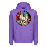 Purple leghorn rooster christmas ornament Premium Hoodie - LillyAllenDesigns